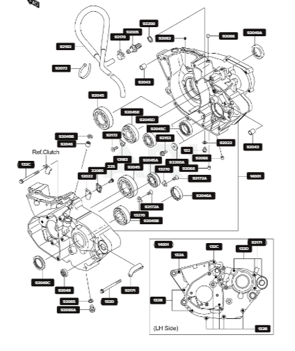 Suzuki RMZ250 / Kawasaki KX250F Left Crank Case / Engine Case / K1400-15398